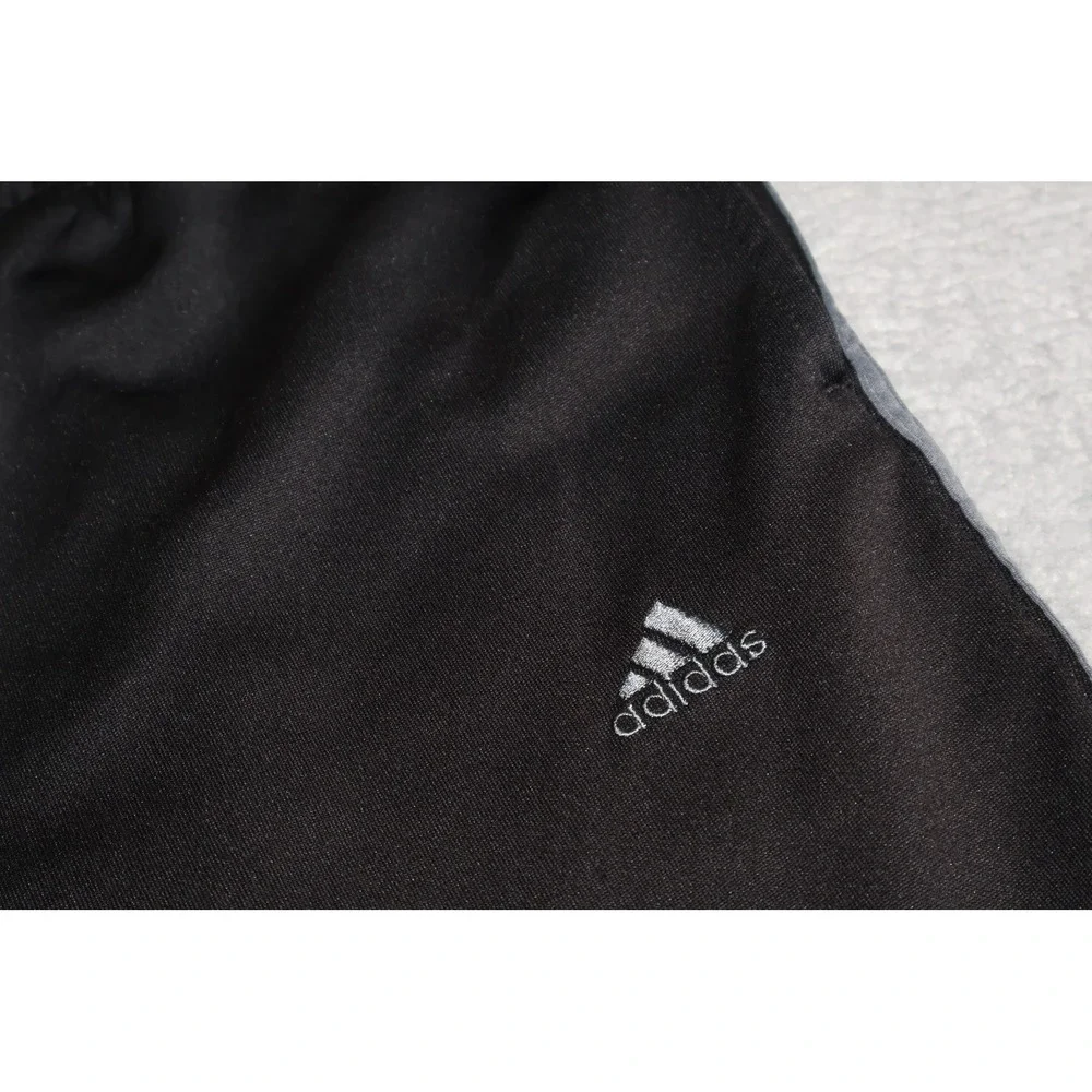 Adidas Track Gym Pants Mens Large Black Gray 3-Stripe Athletic Gym Training